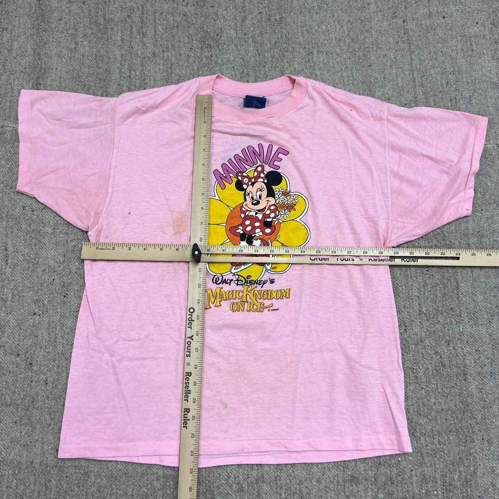 Vintage Minnie Mouse Shirt Mens Medium Pink 1980s Walt Disney - Picture 7 of 10